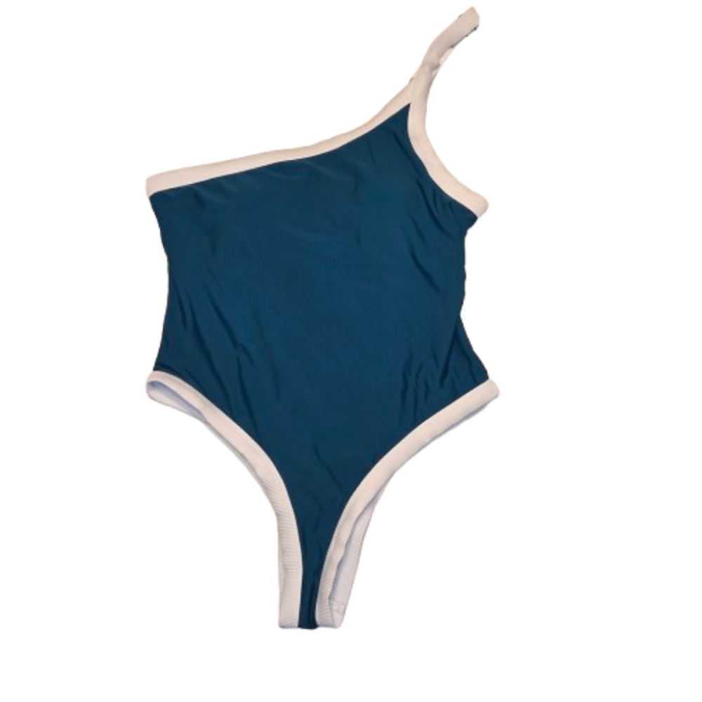 Zaful single shoulder one piece high cut bathing suit